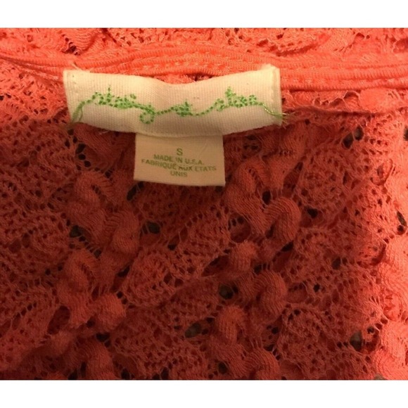 Urban Outfitters Staring at Stars Coral/Pink Crochet Sweater - Size Small - Picture 3 of 6